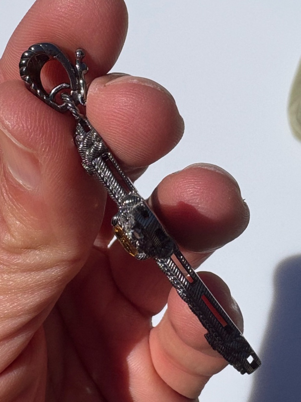 Judith Ripka 925 CZ Sterling Silver Cross Pendant Gunmetal Enhancer pendant - Picture 9 of 17